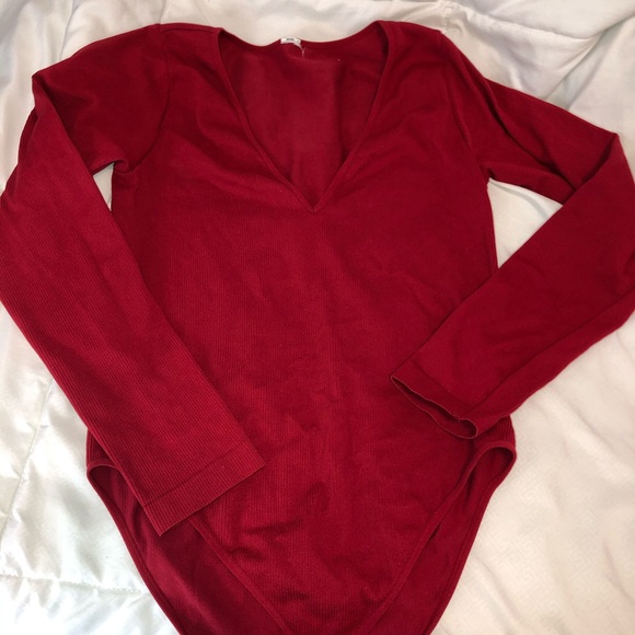 ✨Forever 21 Red Long sleeve bodysuit✨ - Picture 1 of 3